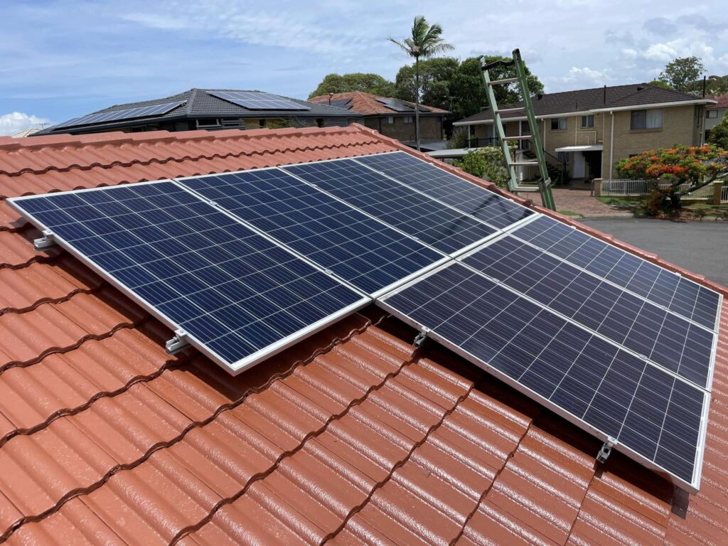solar panels on a roof